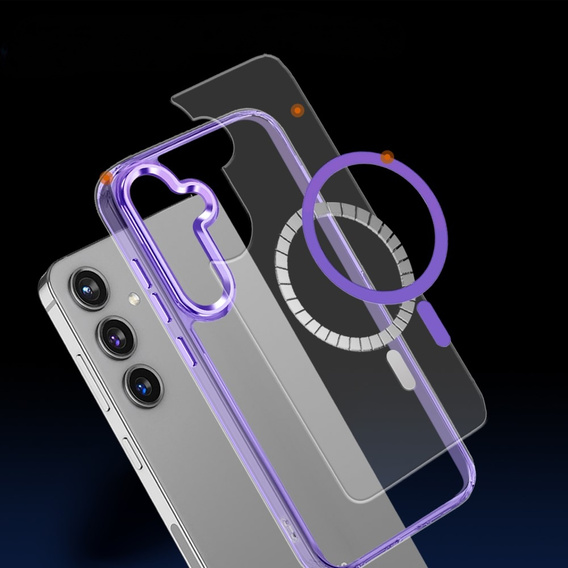 Чохол MagSafe для Samsung Galaxy S24+ Plus, гібридний чохол, фіолетовий