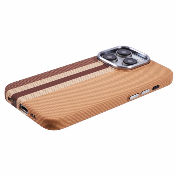 Чохол для iPhone 13 Pro Max, Carbon Fiber MagSafe, жовтий