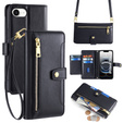 Откидной чехол для iPhone 16E, Wallet Zipper Pocket, чёрный
