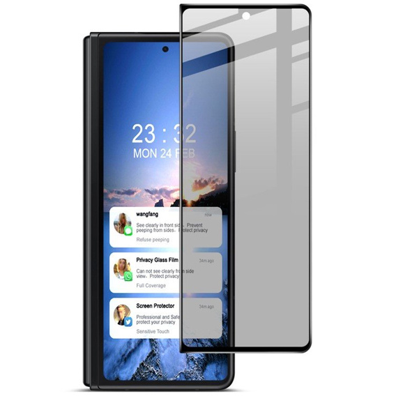 Загартоване скло IMAK Privacy для Samsung Galaxy Z Fold4 5G - Black