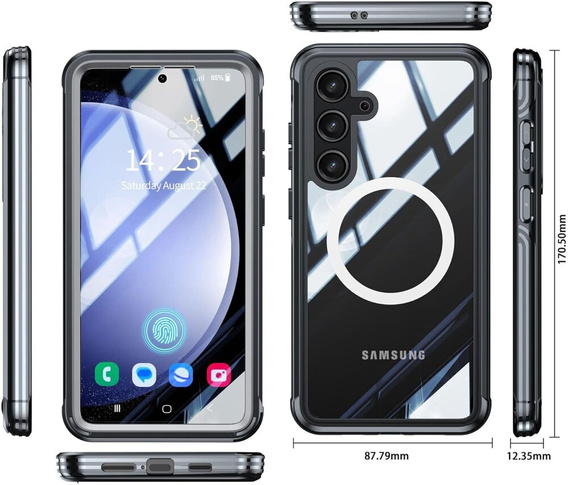 Чoхол до Samsung Galaxy S23 FE, Shockproof, з плівкою на екран, для MagSafe, чорний