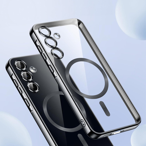 Чохол для Samsung Galaxy S24 FE, Electro MagSafe, чорний + Скло на екран