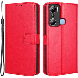 Футляр з клапаном для Infinix Hot 20i, Crazy Horse Wallet, червоний