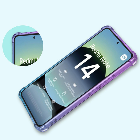 Чехол для Xiaomi Redmi Note 14 4G, Gradient Dropproof, Фиолетовый / синий