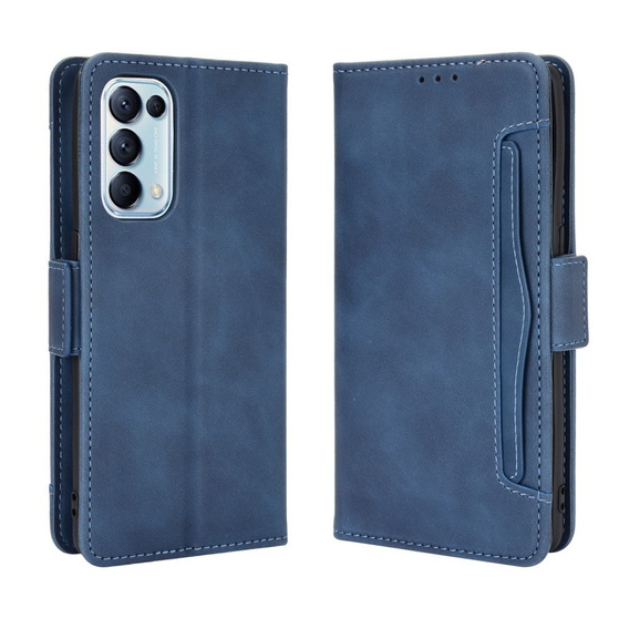 Откидной чехол для Oppo Reno 5 5G, Card Slot, синий