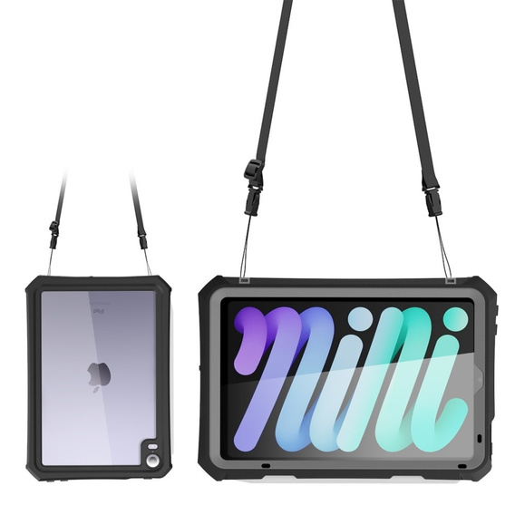 Водонепроникний чохол IP68 для iPad mini 8.3" 2021 (6 gen.) / iPad mini 8.3" 2024 (7 gen.), чорний