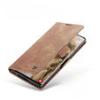 Чехол CASEME для Samsung Galaxy S22 Ultra, Leather Wallet Case, коричневый