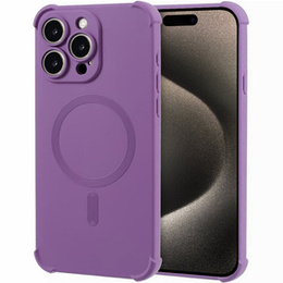 Силиконовый чехол для iPhone 15 Pro, магнитный, для MagSafe, фиолетовый