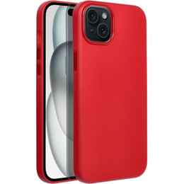 Кожаный чехол Mag Cover для iPhone 15 Plus, красный