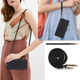Чохол-книжка для Samsung Galaxy S24, Wallet Zipper Pocket RFID, з плечовим ременем, чорний