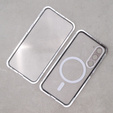 Магнітний чохол Dual Glass MagSafe для Samsung Galaxy S23+ Plus, сріблястий