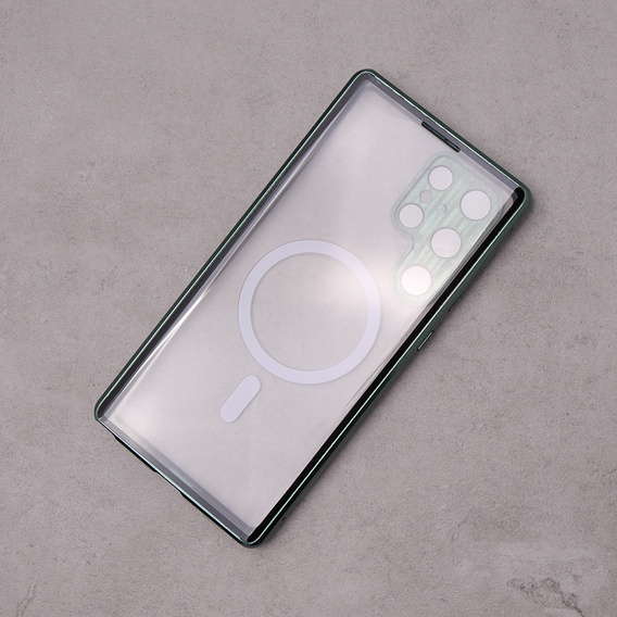 Магнітний чохол Dual Glass MagSafe для Samsung Galaxy S23 Ultra, зелений