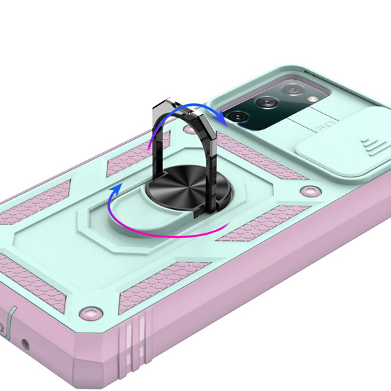 Чохол NOX Camera Slide Samsung Galaxy S20 FE, CamShield Slide, зелений/рожевий