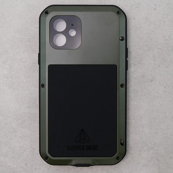 Чехол Love Mei до iPhone 12, armored with glass, зелёный