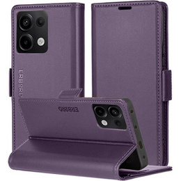 Чохол для Xiaomi Redmi Note 13 Pro 4G / Xiaomi Redmi Note 14S / Xiaomi Poco M6 Pro 4G, ERBORD Glossy Litchi, гаманець з клапаном, фіолетовий