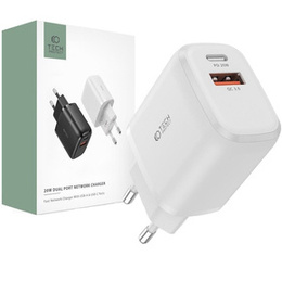 Tech-Protect C20W QC3.0 універсальний зарядний пристрій USB-A USB-C, White