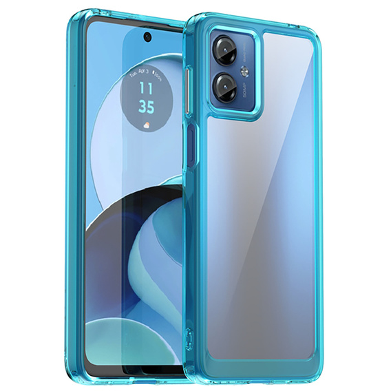 Чoхол до Motorola Moto G14, Fusion Hybrid, прозорий / синій
