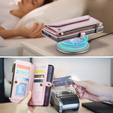 Чохол CASEME для Samsung Galaxy S25 FE, RFID Leather Wallet з плечовим ременем, рожевий