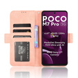 Откидной чехол для Xiaomi Poco M7 Pro 5G, Card Slot, розовый