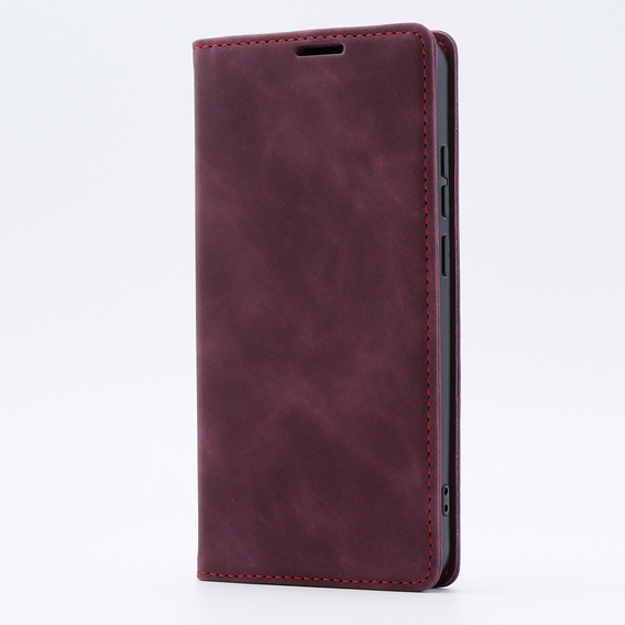 Чехол для Oppo A78 4G, ERBORD Vintage, бумажник с клапаном, красный