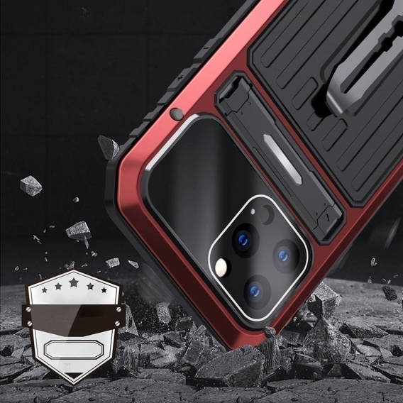 Броньований чохол для iPhone 14 Pro, Metal Hybrid, червоний