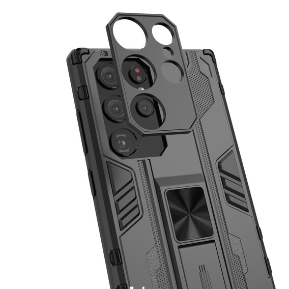 Чехол до Samsung Galaxy S22 Ultra 5G, Military kickstand, чёрный