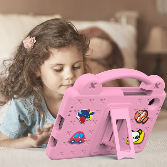 Дитячий чохол для планшета Samsung Galaxy Tab A9, Cute Patterns, з підставкою, рожевий