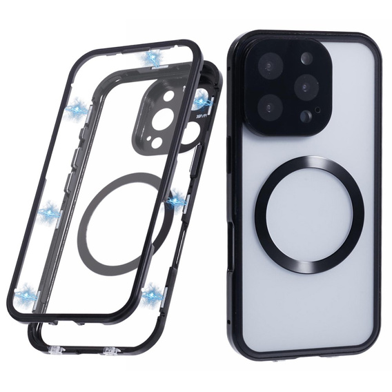 Магнітний чохол Dual Glass MagSafe для iPhone 16 Pro Max, чорний