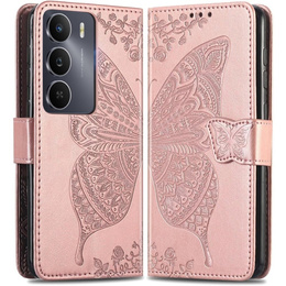 Чохол-книжка для Realme 14X / Realme C75, Butterfly, рожевий rose gold
