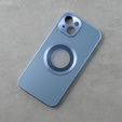 Чехол для iPhone 14, Dual Glass, для Magsafe, синий