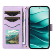 Чохол-сумка для Xiaomi Redmi Note 14 Pro 5G / Xiaomi Redmi Note 14 Pro+ 5G / Xiaomi Poco X7 5G, Rhombus Crossbody Leather, фіолетовий