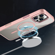 Чехол для iPhone 16 Pro Max, для MagSafe, ERBORD Matt Case, прозрачный / розовый + стекло для экрана