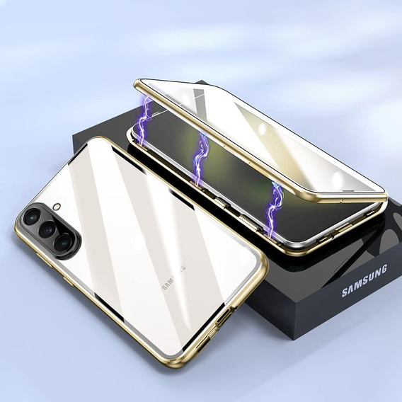 Чехол для Samsung Galaxy A36, Magnetic Dual Glass, золотой