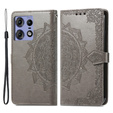 Откидной чехол для Motorola Edge 50 Pro, Mandala, серый