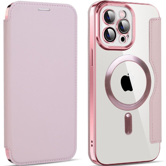 Откидной чехол для iPhone 12 Pro Max, RFID Wallet MagSafe CamShield, розовый