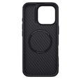 Чохол для iPhone 16 Pro, броньований Nillkin, Carbon Fiber, для Magsafe, чорний