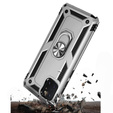 Бронированный Чехол до Samsung Galaxy Note 10 Lite, Nox Case Ring, серебряный