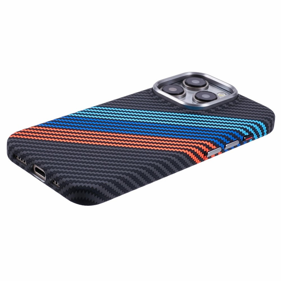 Чехол для iPhone 13 Pro, Carbon Fiber MagSafe, темно-синий