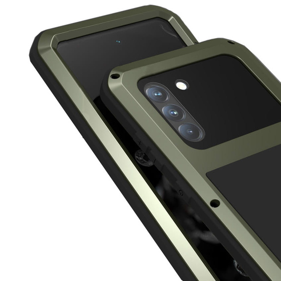 Чехол Love Mei до Samsung Galaxy S21 FE, armored with glass, зелёный