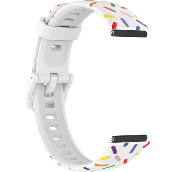 Силиконовый ремешок для Huawei Band 7, White / Colorful