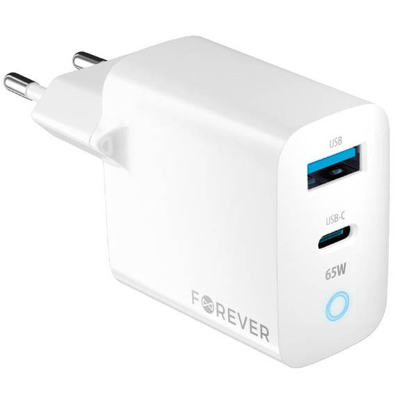 Зарядное устройство Forcell 65W GaN 2x USB C 1x USB A , White