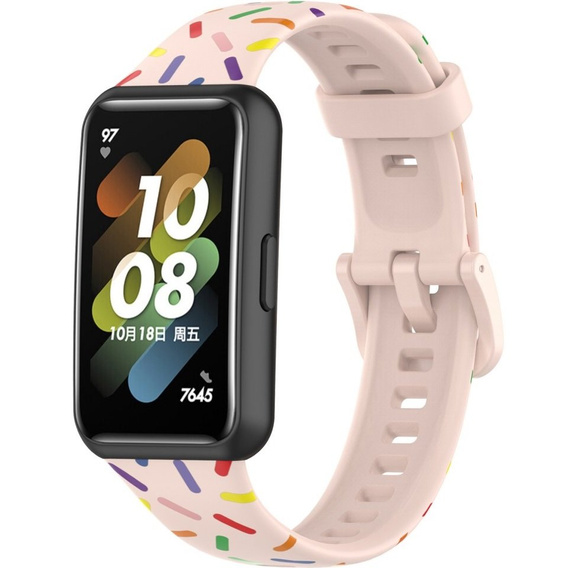 Силиконовый ремешок для Huawei Band 7, Pink / Colorful