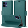 Чохол для Oppo Reno 13, ERBORD Glossy Litchi, гаманець з клапаном, зелений
