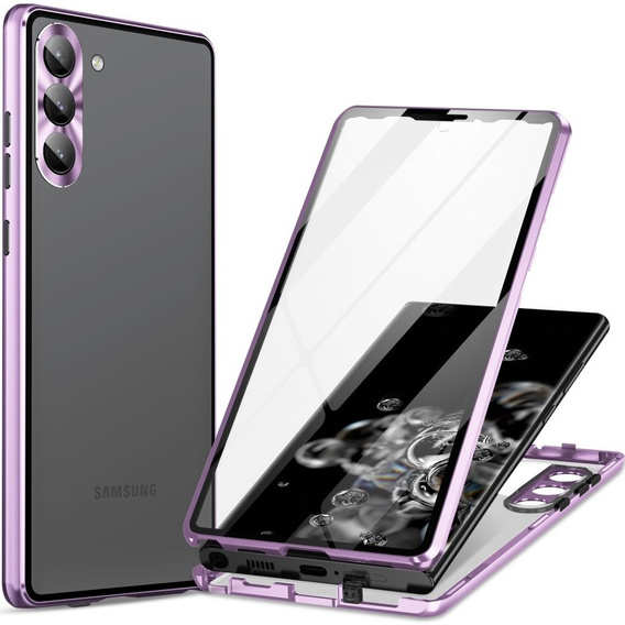 Чохол для Samsung Galaxy S23 Plus, Magnetic Dual Glass, фіолетовий