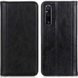 Чехол до Sony Xperia 1 V, Wallet Litchi Leather, чёрный