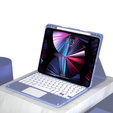 Чехол + клавиатура iPad 10.2 2021 / 2020 / 2019 / Air 10.5 2019, Leather Pen Slot TouchPad, фиолетовый