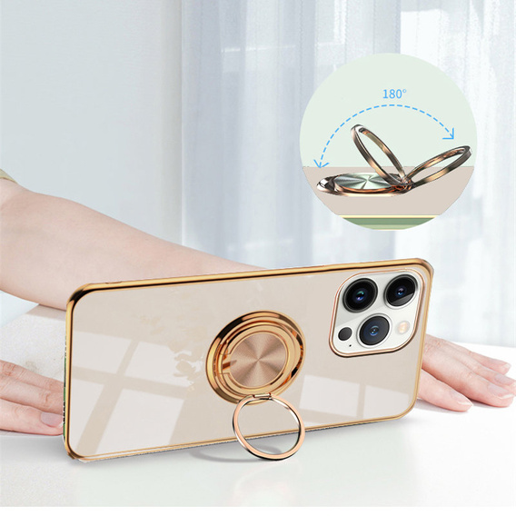 Чехол до iPhone 13 Pro Max, Electro Ring, золотой