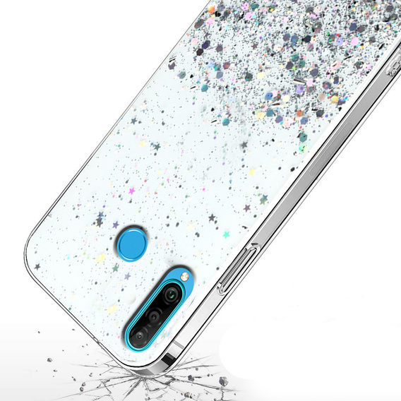 Чехол до Huawei P30 Lite, Glittery, прозрачный