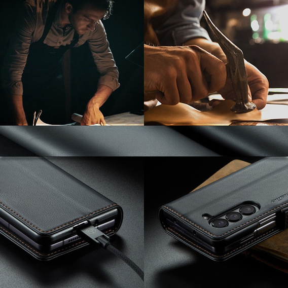 CASE фліп-чохол для Samsung Galaxy Z Fold6 5G, Litchi Wallet, чорний