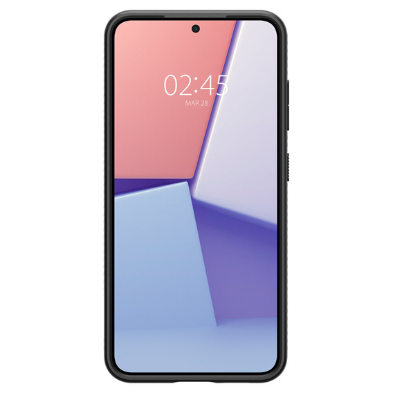 Чехол Spigen для Samsung Galaxy S24, Liquid Air, чёрный + закаленное стекло 9H